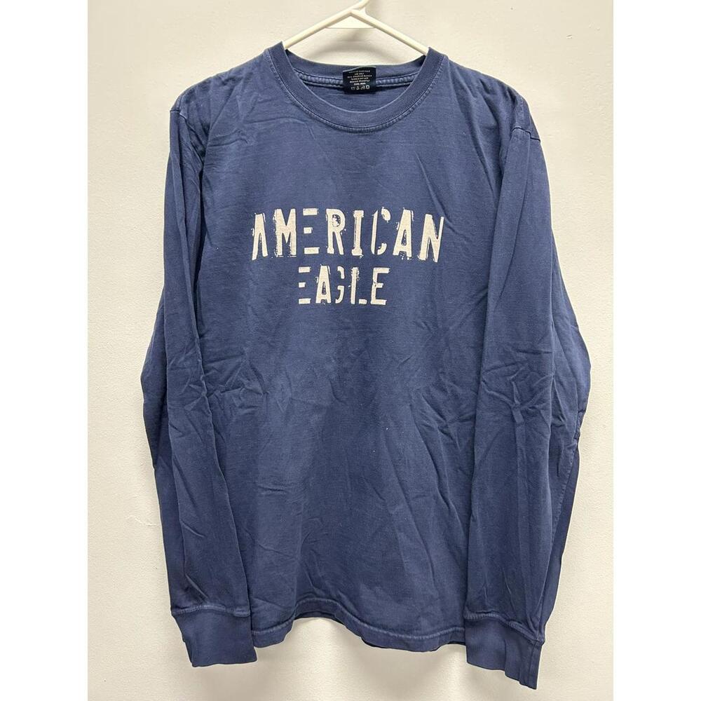 Y2K Era American Eagle Long Sleeve Blue Graphic Tee
